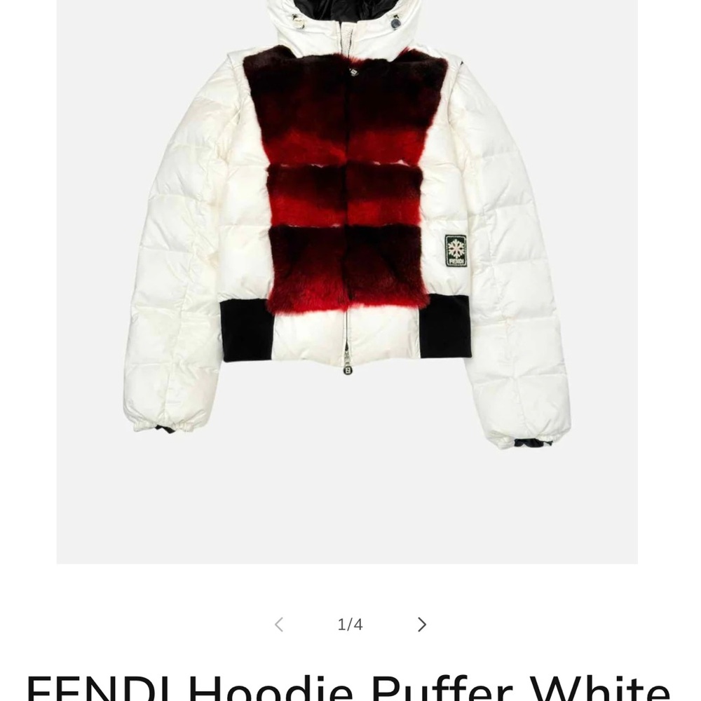 Fendi White and Red Puffer Jacket/Vest detachable sleeves size 40 - Picture 2 of 13